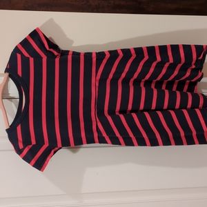 Girls GAP Cotton A-Line Dress, Navy/Red, Size S.